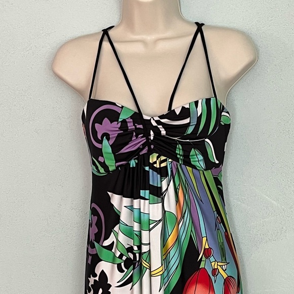 B. Darlin Vintage Y2K Strappy Tropical Floral Long Summer Maxi Dress Size Small - Picture 2 of 11